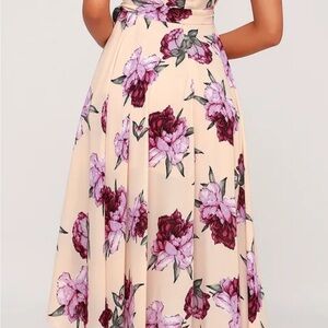 French Countryside Blush Floral Print High-Low Dress